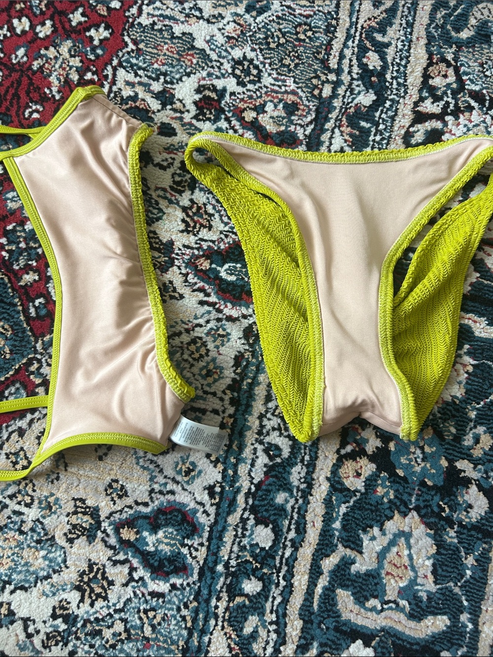 Olive Textured Rib Two-Piece Bikini Set - Picture 9 of 15
